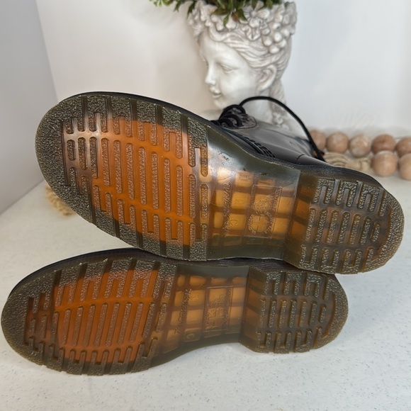 DR MARTENS BLACK 1914 SMOOTH LEATHER HIGH LACE UP BOOTS SIZE 7 NWOB - Picture 8 of 12